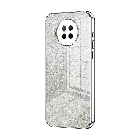 For Xiaomi Redmi Note 9 Pro 5G/Mi 10T Lite Gradient Glitter Powder Electroplated Phone Case(Silver) by buy2fix