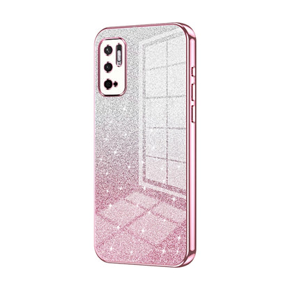 For Xiaomi Redmi Note 10 5G / Note 10T 5G Gradient Glitter Powder Electroplated Phone Case(Pink) by buy2fix