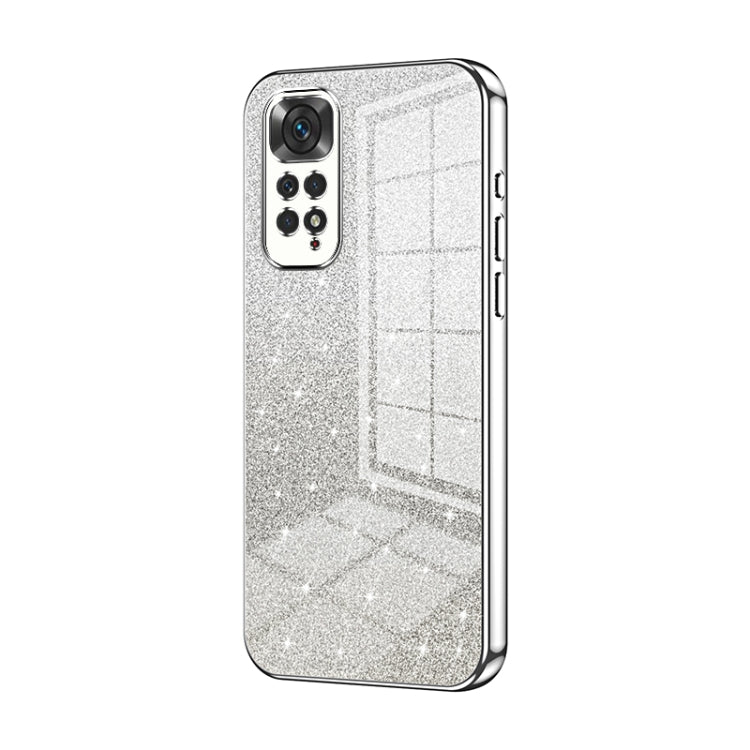 For Xiaomi Redmi Note 11 Global / Note 11S Gradient Glitter Powder Electroplated Phone Case(Silver) by buy2fix