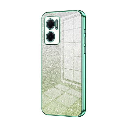 For Xiaomi Redmi Note 11E / Redmi 10 5G Gradient Glitter Powder Electroplated Phone Case(Green) by buy2fix