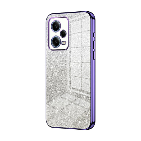 For Xiaomi Redmi Note 12 Pro 5G Gradient Glitter Powder Electroplated Phone Case(Purple) - Xiaomi Cases by buy2fix | Online Shopping UK | buy2fix