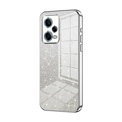 For Xiaomi Redmi Note 12 Pro 5G Gradient Glitter Powder Electroplated Phone Case(Silver) by buy2fix