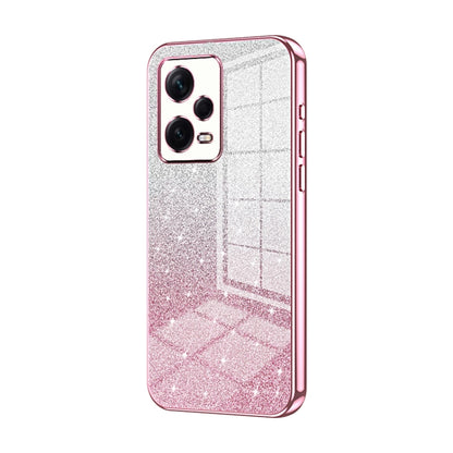 For Xiaomi Redmi Note 12 Pro+ Gradient Glitter Powder Electroplated Phone Case(Pink) by buy2fix