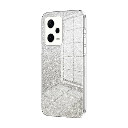For Xiaomi Redmi Note 12 Pro+ Gradient Glitter Powder Electroplated Phone Case(Transparent) by buy2fix