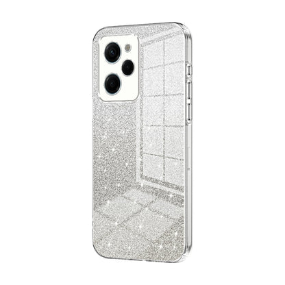 For Xiaomi Redmi Note 12 Pro Speed Gradient Glitter Powder Electroplated Phone Case(Transparent) by buy2fix