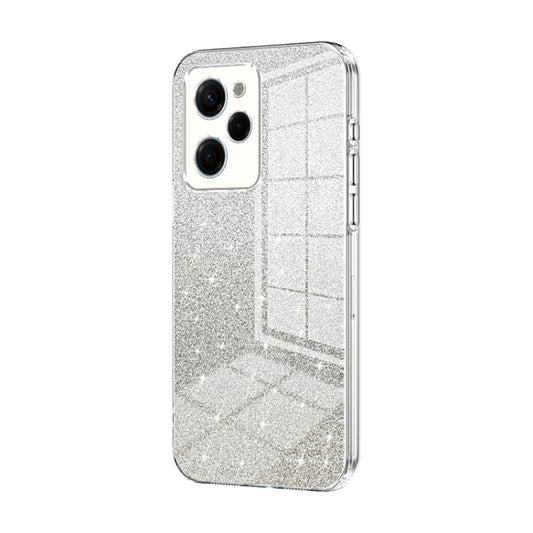 For Xiaomi Redmi Note 12 Pro Speed Gradient Glitter Powder Electroplated Phone Case(Transparent) by buy2fix