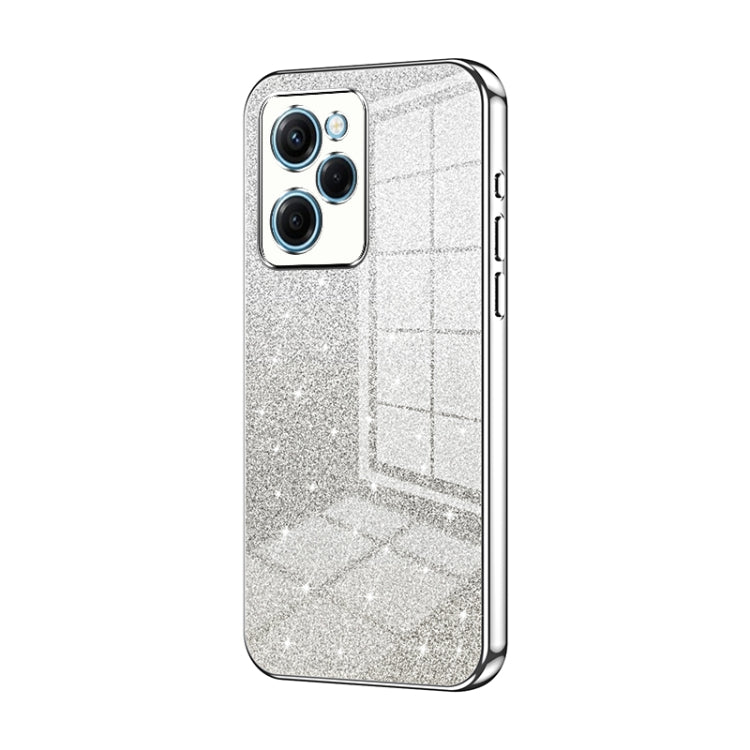 For Xiaomi Redmi Note 12 Pro Speed Gradient Glitter Powder Electroplated Phone Case(Silver) by buy2fix