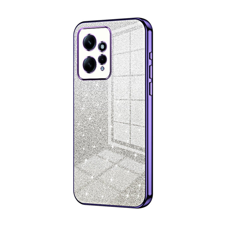For Xiaomi Redmi Note 12 4G Gradient Glitter Powder Electroplated Phone Case(Purple) by buy2fix
