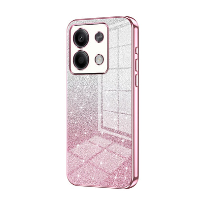 For Xiaomi Redmi Note 13 5G Gradient Glitter Powder Electroplated Phone Case(Pink) - Xiaomi Cases by buy2fix | Online Shopping UK | buy2fix