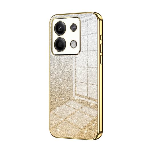 For Xiaomi Redmi Note 13 5G Gradient Glitter Powder Electroplated Phone Case(Gold) - Xiaomi Cases by buy2fix | Online Shopping UK | buy2fix