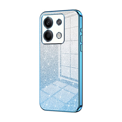For Xiaomi Redmi Note 13 5G Gradient Glitter Powder Electroplated Phone Case(Blue) - Xiaomi Cases by buy2fix | Online Shopping UK | buy2fix