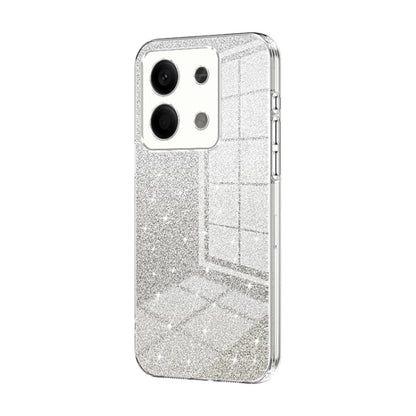 For Xiaomi Redmi Note 13 5G Gradient Glitter Powder Electroplated Phone Case(Transparent) - Xiaomi Cases by buy2fix | Online Shopping UK | buy2fix