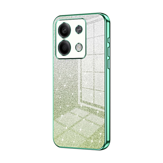 For Xiaomi Redmi Note 13 5G Gradient Glitter Powder Electroplated Phone Case(Green) - Xiaomi Cases by buy2fix | Online Shopping UK | buy2fix