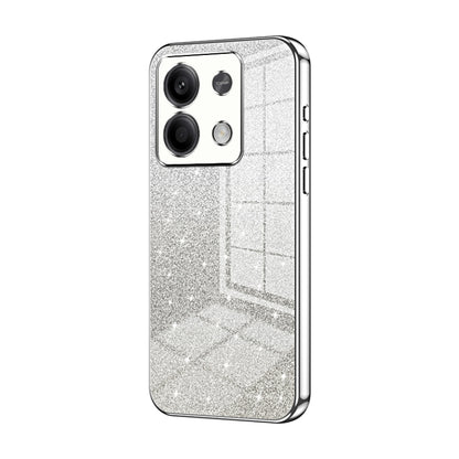 For Xiaomi Redmi Note 13 5G Gradient Glitter Powder Electroplated Phone Case(Silver) - Xiaomi Cases by buy2fix | Online Shopping UK | buy2fix