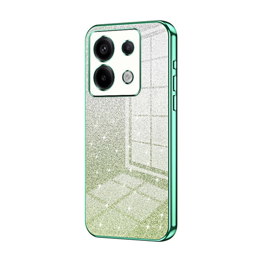 For Xiaomi Redmi Note 13 Pro 5G Gradient Glitter Powder Electroplated Phone Case(Green) - Xiaomi Cases by buy2fix | Online Shopping UK | buy2fix