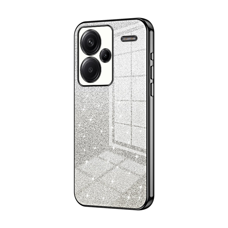 For Xiaomi Redmi Note 13 Pro+ Gradient Glitter Powder Electroplated Phone Case(Black) - Xiaomi Cases by buy2fix | Online Shopping UK | buy2fix