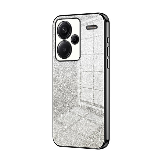 For Xiaomi Redmi Note 13 Pro+ Gradient Glitter Powder Electroplated Phone Case(Black) - Xiaomi Cases by buy2fix | Online Shopping UK | buy2fix