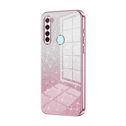 For Xiaomi Redmi Note 8 / Note 8 2021 Gradient Glitter Powder Electroplated Phone Case(Pink) by buy2fix
