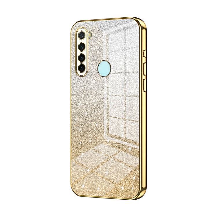 For Xiaomi Redmi Note 8 / Note 8 2021 Gradient Glitter Powder Electroplated Phone Case(Gold) by buy2fix