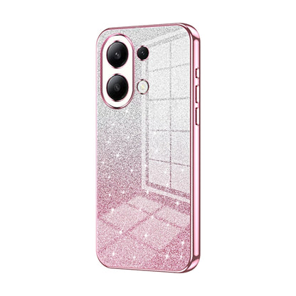 For Xiaomi Redmi Note 13 4G Gradient Glitter Powder Electroplated Phone Case(Pink) - Xiaomi Cases by buy2fix | Online Shopping UK | buy2fix