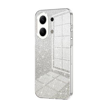 For Xiaomi Redmi Note 13 4G Gradient Glitter Powder Electroplated Phone Case(Transparent) - Xiaomi Cases by buy2fix | Online Shopping UK | buy2fix