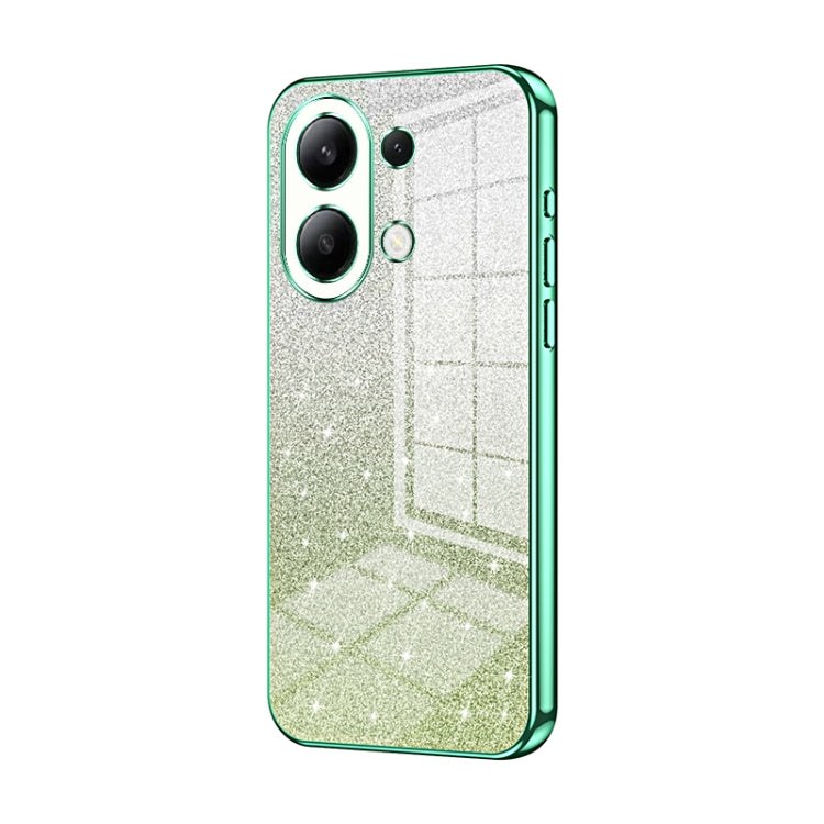 For Xiaomi Redmi Note 13 4G Gradient Glitter Powder Electroplated Phone Case(Green) - Xiaomi Cases by buy2fix | Online Shopping UK | buy2fix