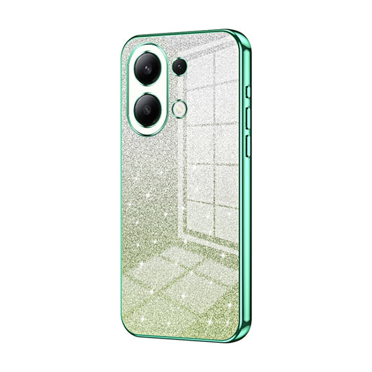 For Xiaomi Redmi Note 13 4G Gradient Glitter Powder Electroplated Phone Case(Green) - Xiaomi Cases by buy2fix | Online Shopping UK | buy2fix