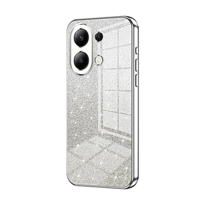 For Xiaomi Redmi Note 13 4G Gradient Glitter Powder Electroplated Phone Case(Silver) - Xiaomi Cases by buy2fix | Online Shopping UK | buy2fix