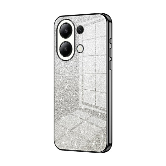 For Xiaomi Redmi Note 13 4G Gradient Glitter Powder Electroplated Phone Case(Black) - Xiaomi Cases by buy2fix | Online Shopping UK | buy2fix