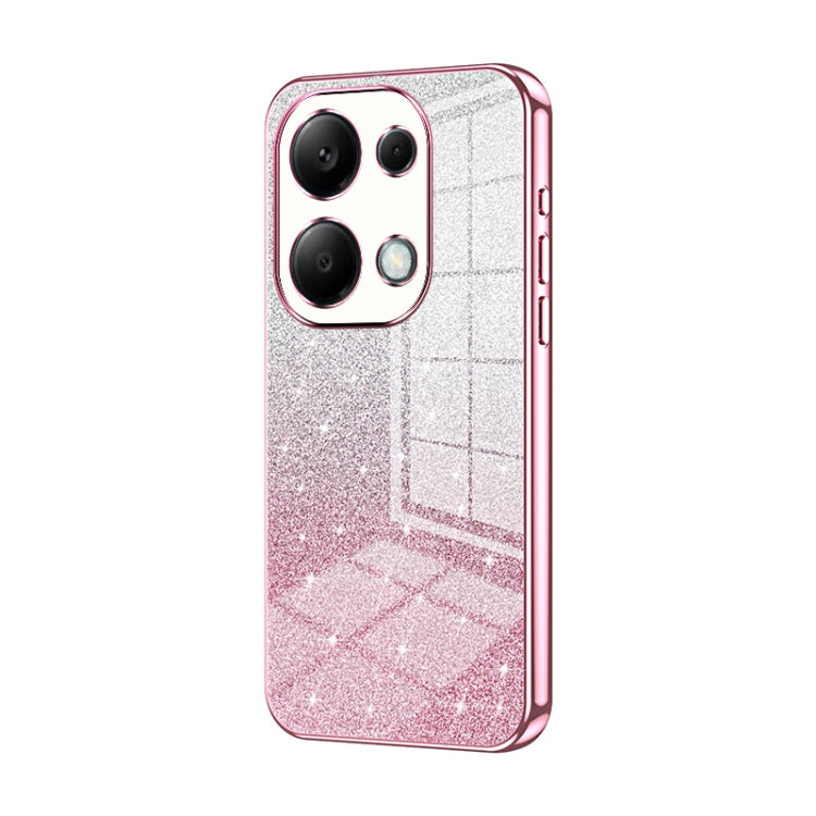 For Xiaomi Redmi Note 13 Pro 4G Gradient Glitter Powder Electroplated Phone Case(Pink) - Xiaomi Cases by buy2fix | Online Shopping UK | buy2fix