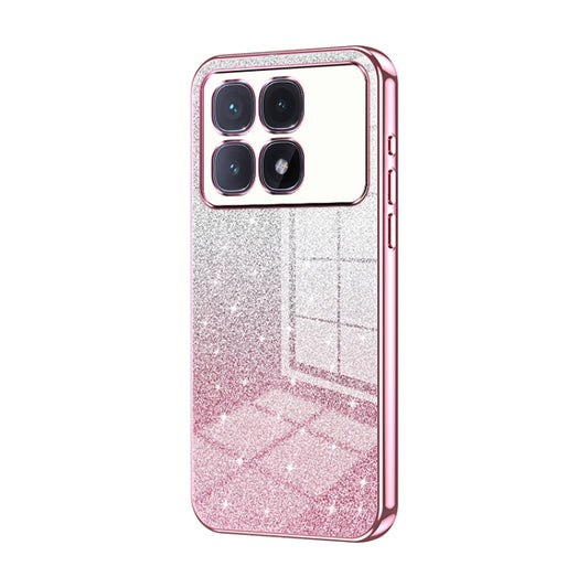 For Redmi K70 Ultra Gradient Glitter Powder Electroplated Phone Case(Pink) - Xiaomi Cases by buy2fix | Online Shopping UK | buy2fix