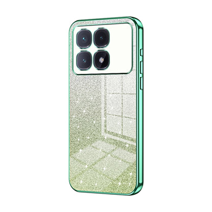 For Redmi K70 Ultra Gradient Glitter Powder Electroplated Phone Case(Green) - Xiaomi Cases by buy2fix | Online Shopping UK | buy2fix