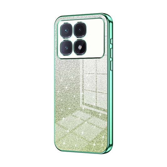 For Redmi K70 Ultra Gradient Glitter Powder Electroplated Phone Case(Green) - Xiaomi Cases by buy2fix | Online Shopping UK | buy2fix