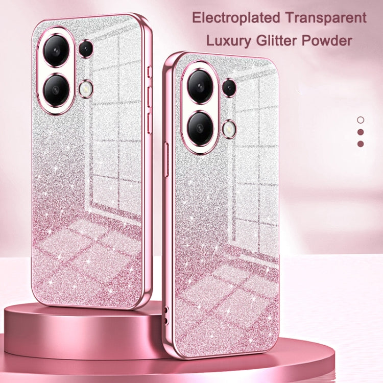 For Xiaomi Redmi Note 13 Pro 5G Gradient Glitter Powder Electroplated Phone Case(Green) - Xiaomi Cases by buy2fix | Online Shopping UK | buy2fix