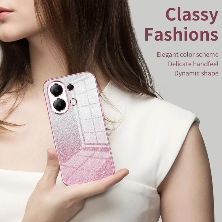 For Xiaomi Redmi Note 13 Pro 4G Gradient Glitter Powder Electroplated Phone Case(Pink) - Xiaomi Cases by buy2fix | Online Shopping UK | buy2fix