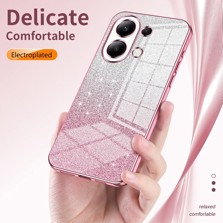 For Xiaomi Redmi Note 11T Pro/Poco X4 GT Gradient Glitter Powder Electroplated Phone Case(Transparent) by buy2fix