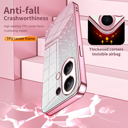 For Xiaomi Redmi Note 13 Pro 4G Gradient Glitter Powder Electroplated Phone Case(Pink) - Xiaomi Cases by buy2fix | Online Shopping UK | buy2fix
