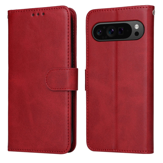 For Google Pixel 9 Pro Classic Calf Texture Flip Leather Phone Case(Red) by buy2fix