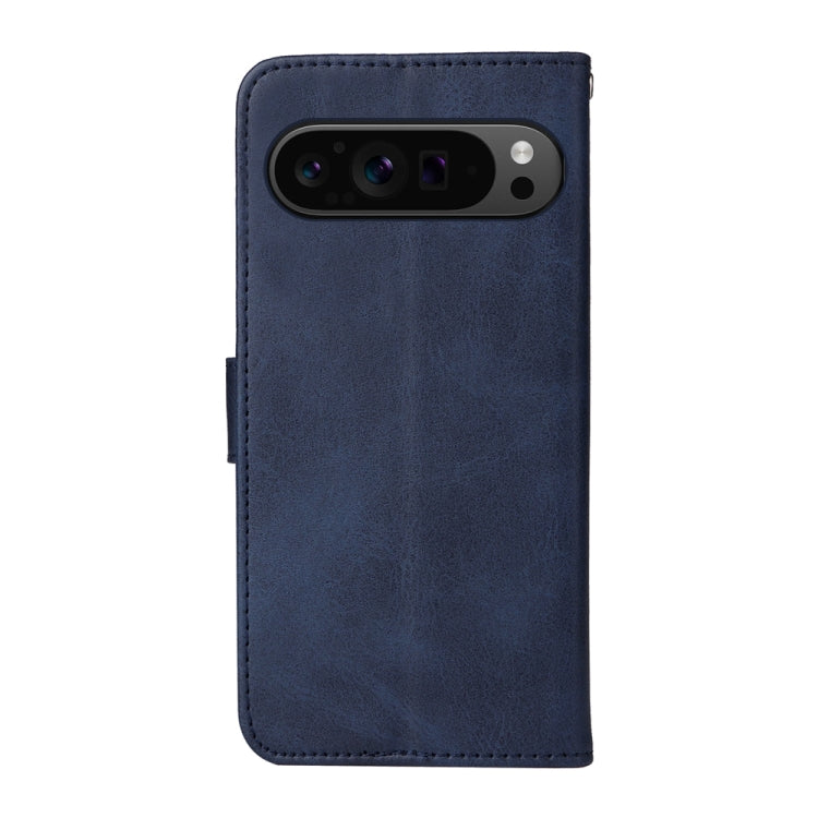 For Google Pixel 9 Pro Classic Calf Texture Flip Leather Phone Case(Blue) by buy2fix