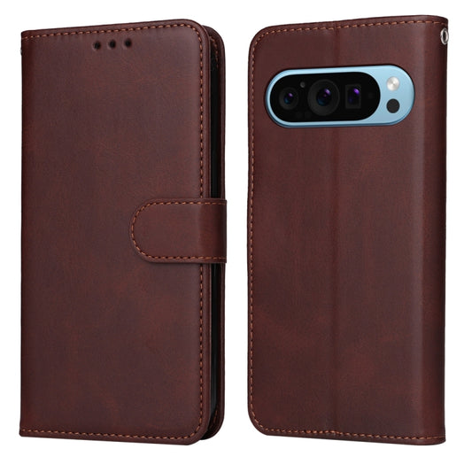 For Google Pixel 9 Classic Calf Texture Flip Leather Phone Case(Brown) by buy2fix