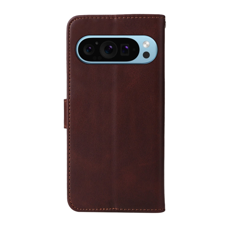 For Google Pixel 9 Classic Calf Texture Flip Leather Phone Case(Brown) by buy2fix