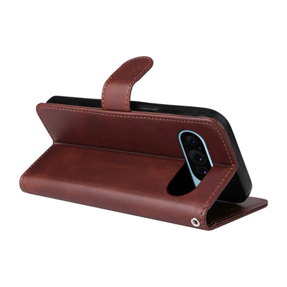 For Google Pixel 9 Classic Calf Texture Flip Leather Phone Case(Brown) by buy2fix