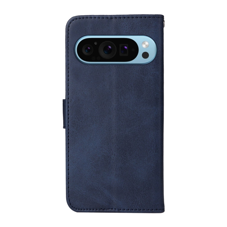 For Google Pixel 9 Classic Calf Texture Flip Leather Phone Case(Blue) by buy2fix