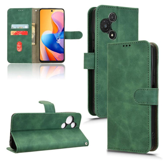 For TCL 60R 5G Skin Feel Magnetic Flip Leather Phone Case(Green)