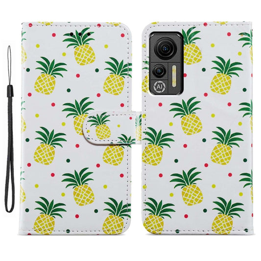 For Ulefone Note 14 Painted Pattern Horizontal Flip Leather Phone Case(Pineapple) by buy2fix