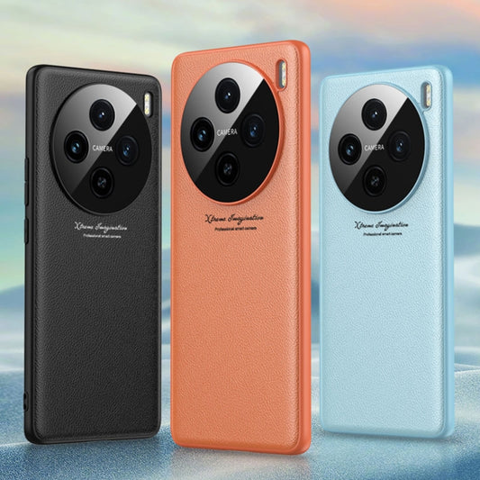 For vivo X100 Pro GKK Precision Hole Ultra-thin Full Coverage Leather Phone Case(Blue) - vivo Cases by GKK | Online Shopping UK | buy2fix