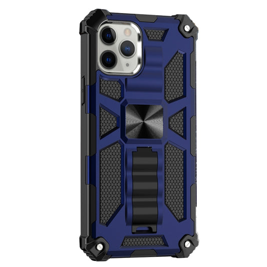 For iPhone 12 / 12 Pro Armor Shockproof TPU + PC Magnetic Protective Case with Holder(Blue) by buy2fix