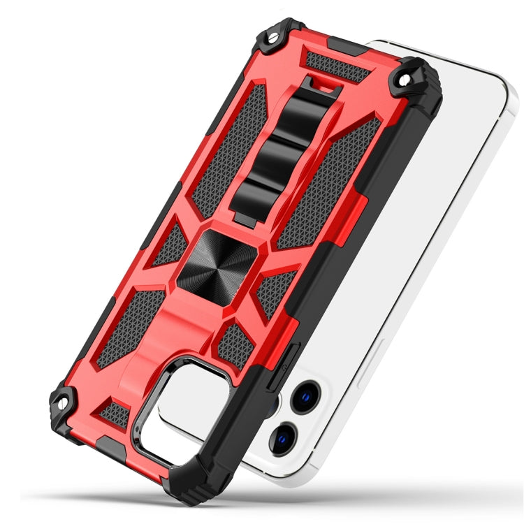For iPhone 12 / 12 Pro Armor Shockproof TPU + PC Magnetic Protective Case with Holder(Blue) by buy2fix