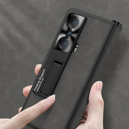 For Honor Magic VS GKK Integrated Frosted Fold Hinge Leather Phone Case with Holder(Grey) - Honor Cases by GKK | Online Shopping UK | buy2fix