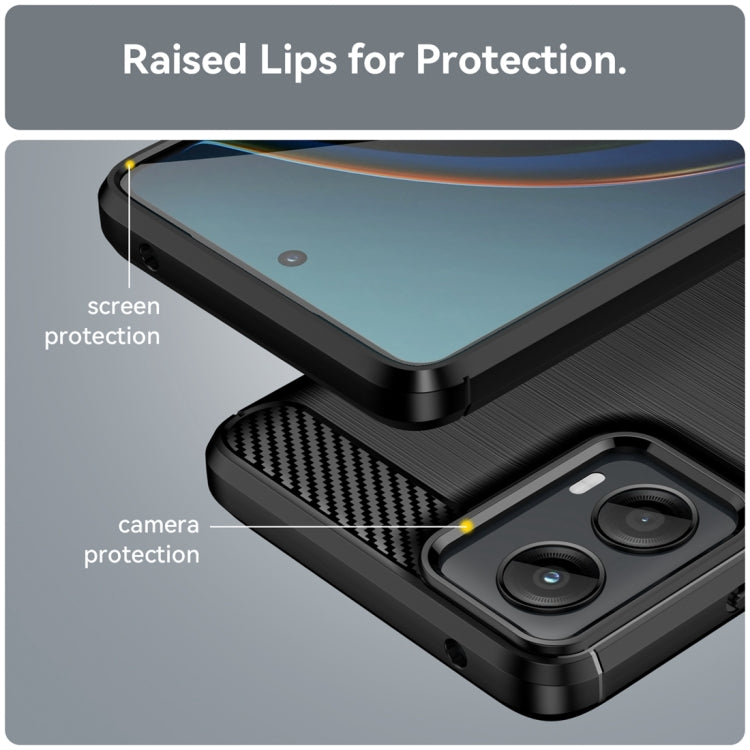 For Motorola Moto G 5G 2024 Carbon Fiber Brushed Texture TPU Phone Case(Black) by buy2fix